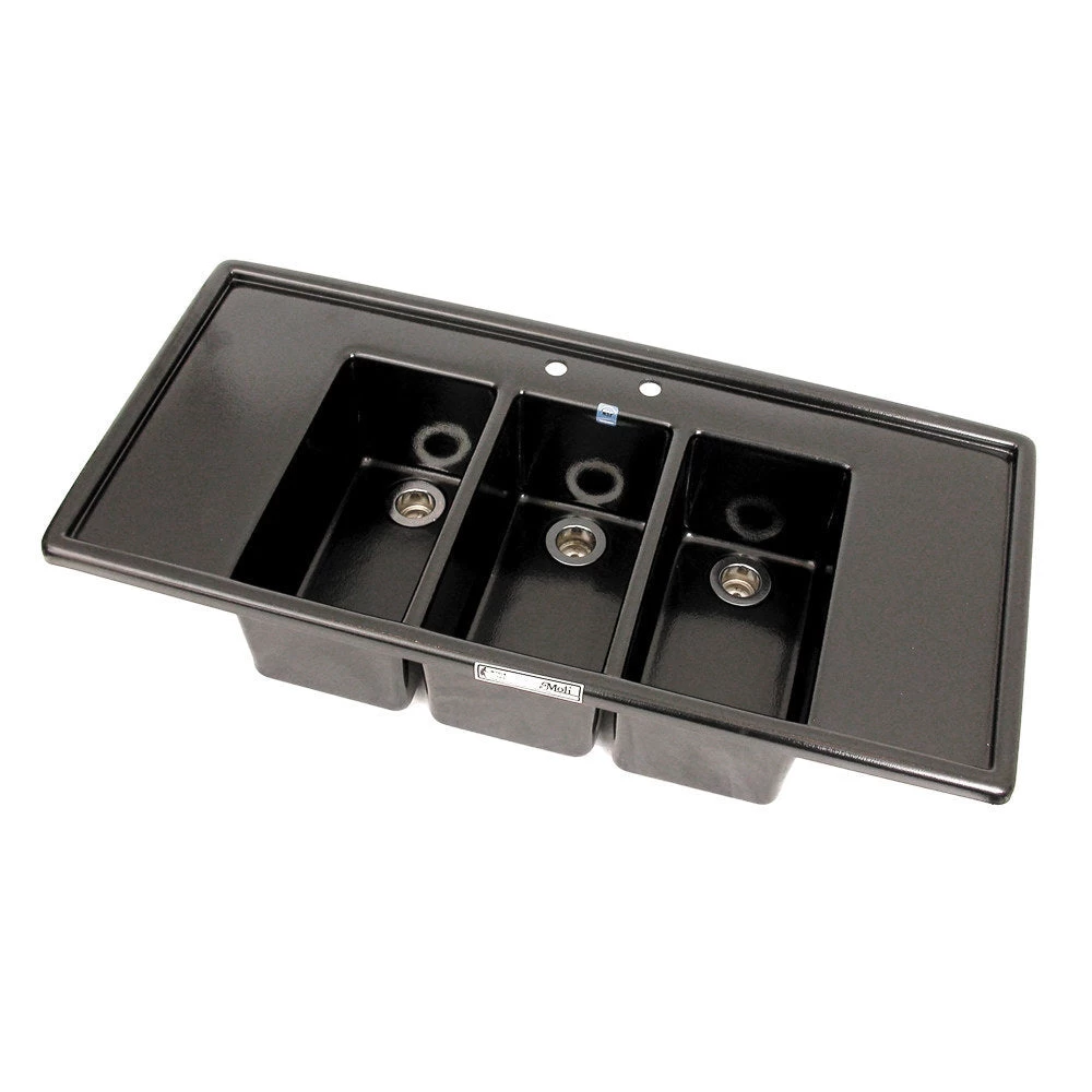 Mid-Size Three Compartment ABS Sink With Drain Boards (Special Order Item) 3 Mid-Size Three Compartment ABS Sink With Drain Boards (Special Order Item)