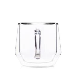 Double Wall Glass Mug (8oz/240ml) - Set Of 2 -Barista Gear Shop 240ml clear handle out 1
