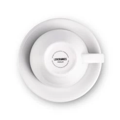 Egg Style Cappuccino Cup & Saucer (6.7oz/200ml) - Set Of 2 -Barista Gear Shop 300ml white overhead bottom 1