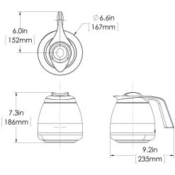 BUNN® BUNN 64 Oz. Thermal Coffee Server -Barista Gear Shop 51746.0001 diagram