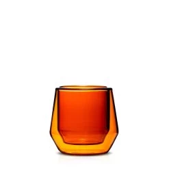 Double Wall Glass Espresso Cup (2.5oz/75ml) - Set Of 2 -Barista Gear Shop 75ml amber handle out