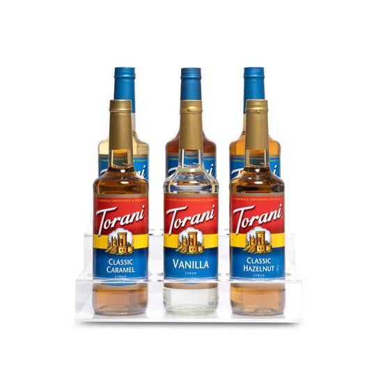 2 Tier Coffee Syrup Display Rack - 6 Bottles 3 2 Tier Coffee Syrup Display Rack - 6 Bottles