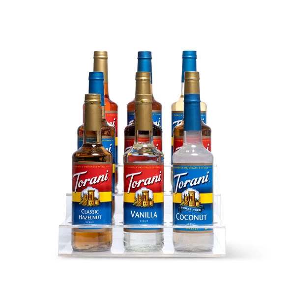 3 Tier Coffee Syrup Display Rack - 9 Bottles 3 3 Tier Coffee Syrup Display Rack - 9 Bottles