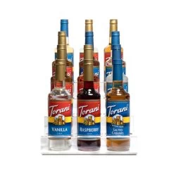 4 Tier Coffee Syrup Display Rack - 12 Bottles