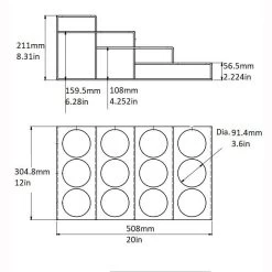 4 Tier Coffee Syrup Display Rack - 12 Bottles -Barista Gear Shop 86212 specs