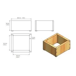 Maplewood Knockbox Holder (6" X 5.5" X 4") -Barista Gear Shop EPBB5002116 2