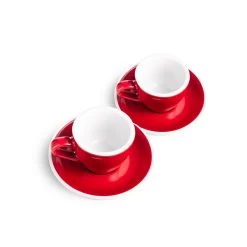 Egg Style Espresso Cup & Saucer (2.7oz/80ml) - Set Of 2 -Barista Gear Shop RedDemiQuarterWorking 2