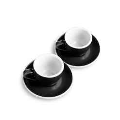 Egg Style Espresso Cup & Saucer (2.7oz/80ml) - Set Of 2 -Barista Gear Shop black demi quarter saucer 2