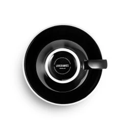 Egg Style Cappuccino Cup & Saucer (6.7oz/200ml) - Set Of 2 -Barista Gear Shop black overhead logo 200ml