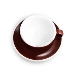 Egg Style Cappuccino Cup & Saucer (6.7oz/200ml) - Set Of 2 -Barista Gear Shop brown hero quarter