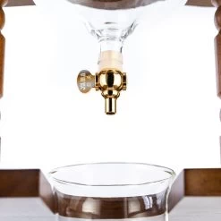 Yama 6-8 Cup Cold Drip Maker Curved Brown Wood Frame (32oz) -Barista Gear Shop brown valve