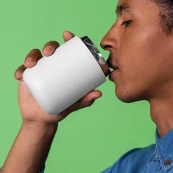 12oz Carter Wide Travel Mug - White 13 12oz Carter Wide Travel Mug - White -Barista Gear Shop dfee92ee2587 Carter FeatureImage DrinkableThinLip