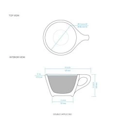 Lino Double Cappuccino Cup & Saucer - Indigo (6oz/177ml) -Barista Gear Shop double cappuccino section