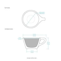 Lino Double Cappuccino Cup & Saucer - White (6oz/177ml) -Barista Gear Shop double cappuccino section 1 2 841c5f43 372d 4762 8c88 52069d4f3c10