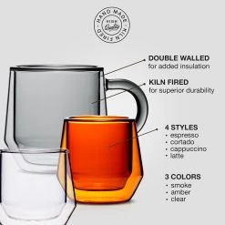 Double Wall Glass Espresso Cup (2.5oz/75ml) - Set Of 2 -Barista Gear Shop fb image 11
