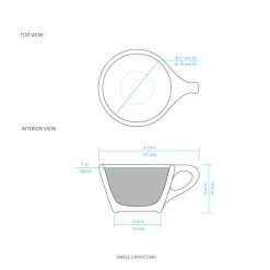 Lino Single Cappuccino Cup & Saucer - Indigo (5oz/148ml) -Barista Gear Shop single cappuccino section