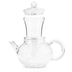 Yama Glass Blooming Teapot W/ Infuser - 32oz -Barista Gear Shop tea kettle hero explode