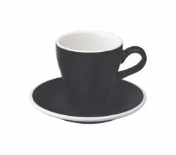 Tulip Style Cappuccino Cup & Saucer (6oz/180ml) - Set Of 2 -Barista Gear Shop tulip 180ml black 300dpi
