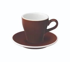 Tulip Style Cappuccino Cup & Saucer (6oz/180ml) - Set Of 2 -Barista Gear Shop tulip 180ml brown 300dpi 1