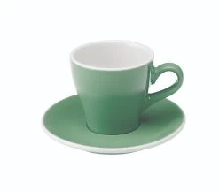 Tulip Style Cappuccino Cup & Saucer (6oz/180ml) - Set Of 2 -Barista Gear Shop tulip 180ml mint 300dpi 1