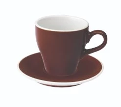 Tulip Style Latte Cup & Saucer (9.5oz/280ml) - Set Of 2 -Barista Gear Shop tulip 280ml brown 300dpi 1