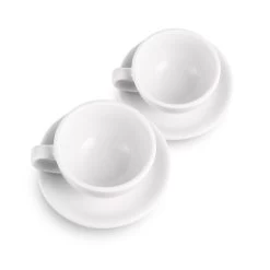 Egg Style Latte Cup & Saucer (10oz/300ml) - Set Of 2 24 Egg Style Latte Cup & Saucer (10oz/300ml) - Set Of 2 -Barista Gear Shop white 300ml quarter db4d3792 c544 4156 bbf0 3a2b2e22c79f