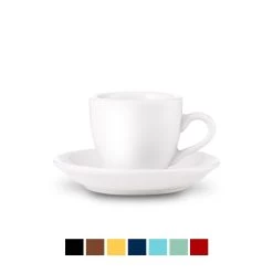 Egg Style Espresso Cup & Saucer (2.7oz/80ml) - Set Of 2