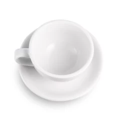Egg Style Cappuccino Cup & Saucer (6.7oz/200ml) - Set Of 2 -Barista Gear Shop white 250ml quarter 1