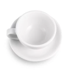 Egg Style Latte Cup & Saucer (10oz/300ml) - Set Of 2 27 Egg Style Latte Cup & Saucer (10oz/300ml) - Set Of 2 -Barista Gear Shop white 300ml quarter 1 0bad1149 273e 413f baf6 7d60de5888dc