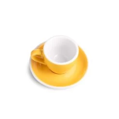 Egg Style Espresso Cup & Saucer (2.7oz/80ml) - Set Of 2 -Barista Gear Shop yellow 80 ml quarter